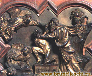 Жертвоприношение Авраама, фрагмент бронзового рельефа / www.brunelleschi.ru